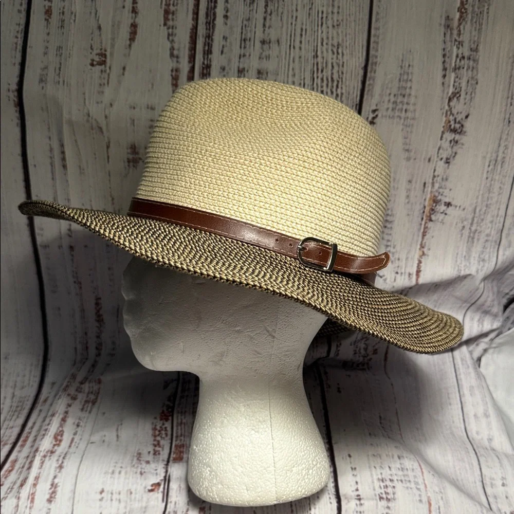 Sunday Afternoons Cream and Brown Wide Brimmed Fedora Hat Medium - Picture 12 of 16